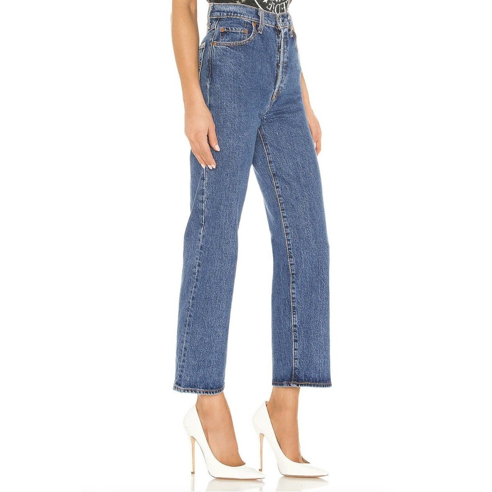 NEW Levi's Ribcage Women's SIZE 26 L27 Straight Ankle Denim Blue Jeans